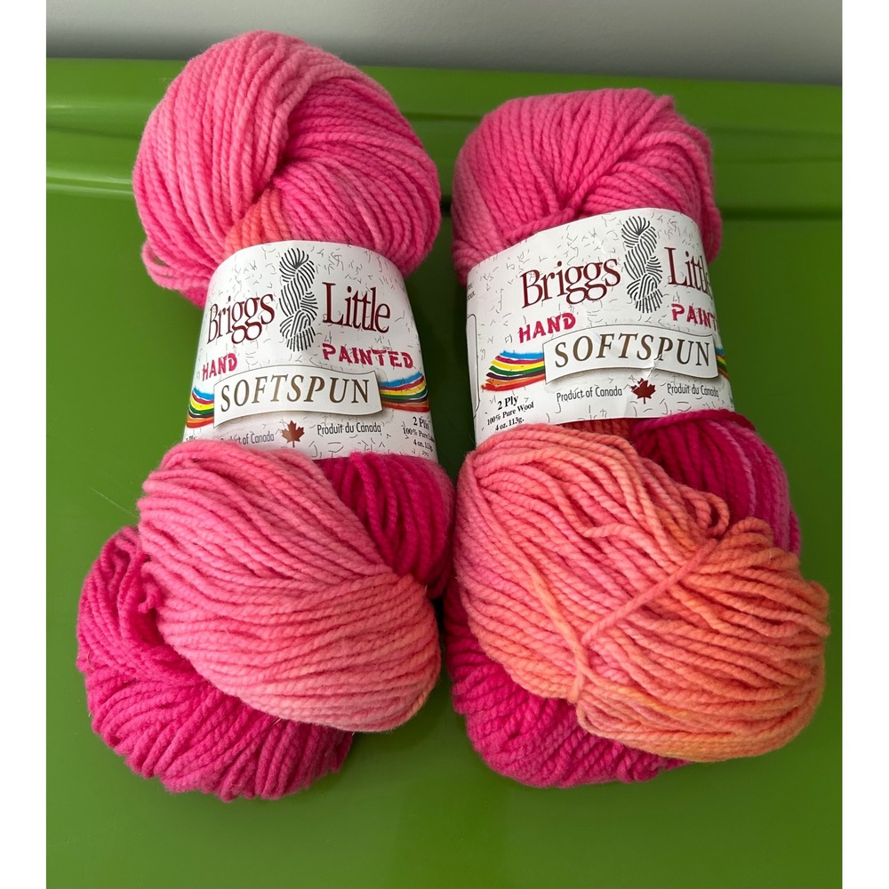 Briggs & Little Softspun Hand Painted Wool Yarn Flamingo 07 2 Skeins 480yds
